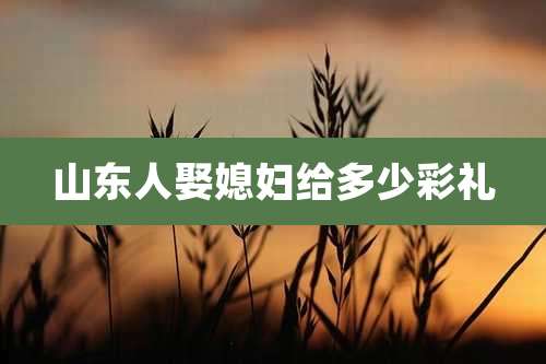 山东人娶媳妇给多少彩礼