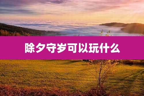 除夕守岁可以玩什么