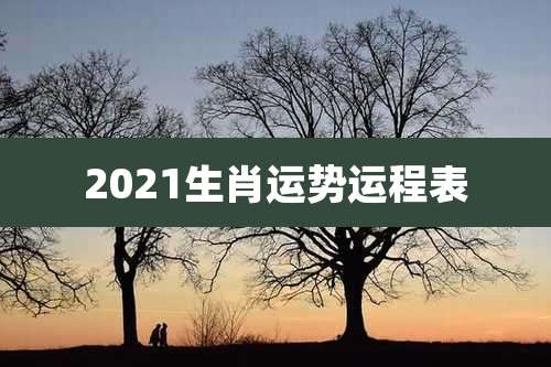 2021生肖运势运程表