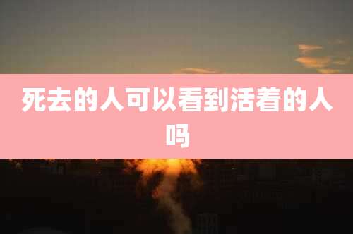 死去的人可以看到活着的人吗