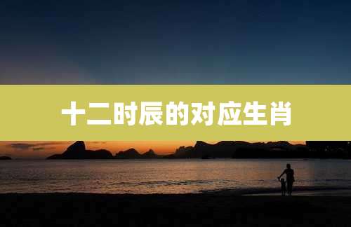十二时辰的对应生肖