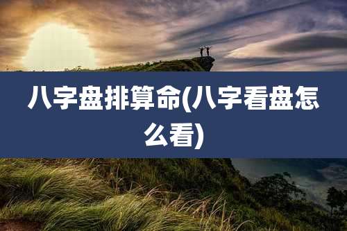 八字盘排算命(八字看盘怎么看)