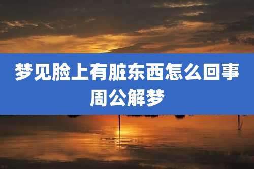 梦见脸上有脏东西怎么回事周公解梦