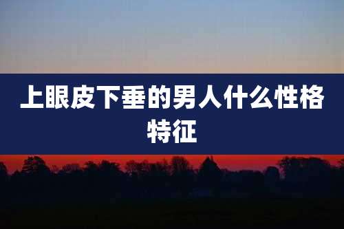 上眼皮下垂的男人什么性格特征