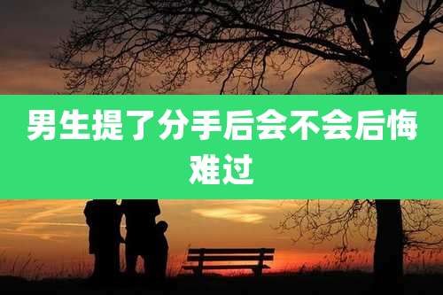 男生提了分手后会不会后悔难过