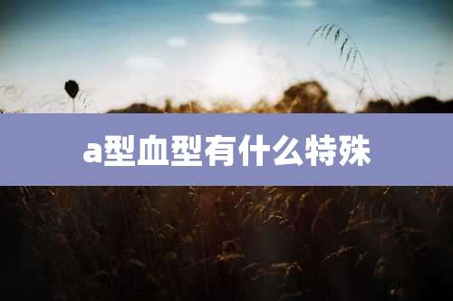 a型血型有什么特殊