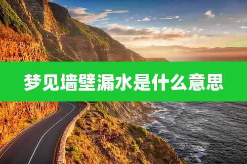 梦见墙壁漏水是什么意思