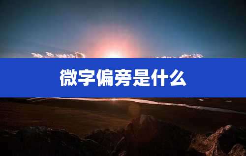 微字偏旁是什么