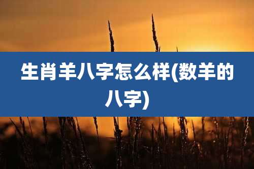 生肖羊八字怎么样(数羊的八字)
