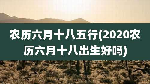 农历六月十八五行(2020农历六月十八出生好吗)