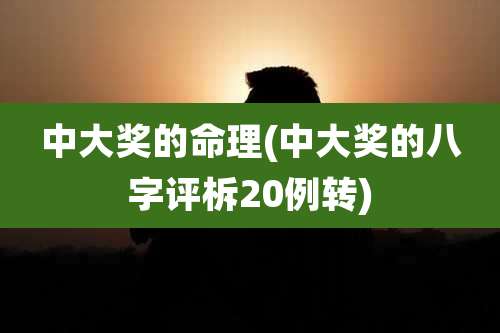 中大奖的命理(中大奖的八字评柝20例转)