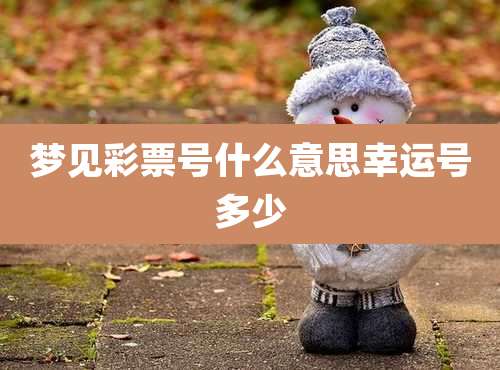 梦见彩票号什么意思幸运号多少