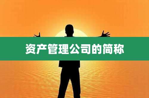 资产管理公司的简称