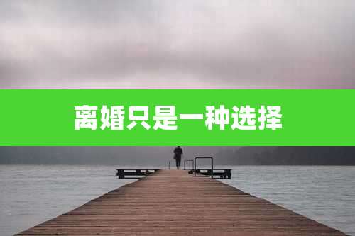 离婚只是一种选择