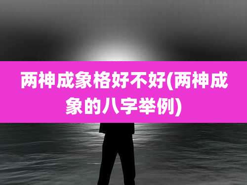 两神成象格好不好(两神成象的八字举例)