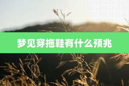 梦见穿拖鞋有什么预兆