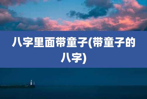 八字里面带童子(带童子的八字)