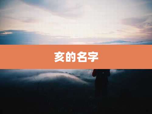 亥的名字