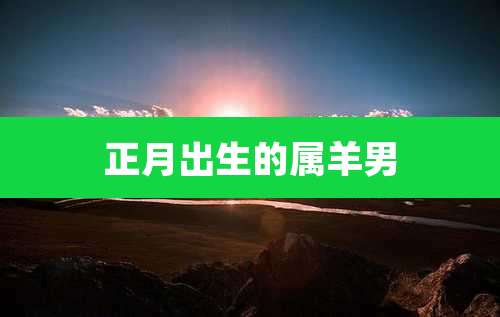 正月出生的属羊男