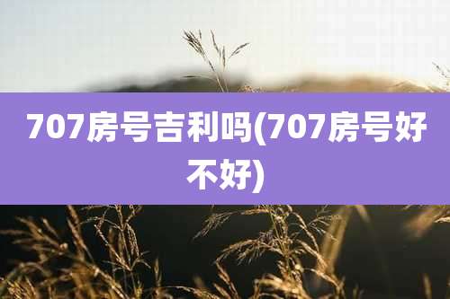 707房号吉利吗(707房号好不好)