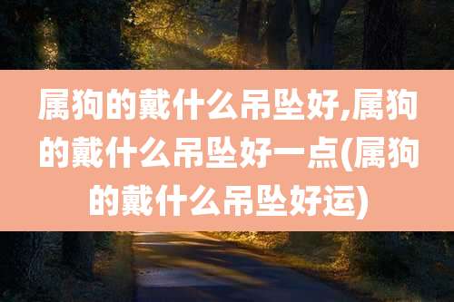 属狗的戴什么吊坠好,属狗的戴什么吊坠好一点(属狗的戴什么吊坠好运)