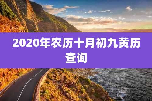 2020年农历十月初九黄历查询