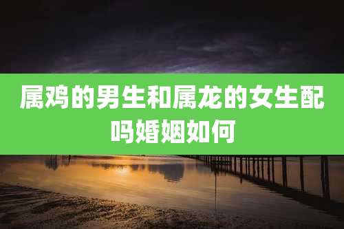 属鸡的男生和属龙的女生配吗婚姻如何