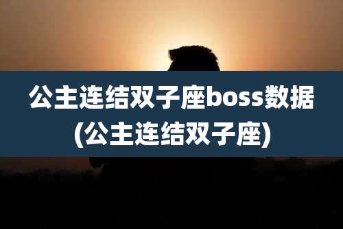 公主连结双子座boss数据(公主连结双子座)