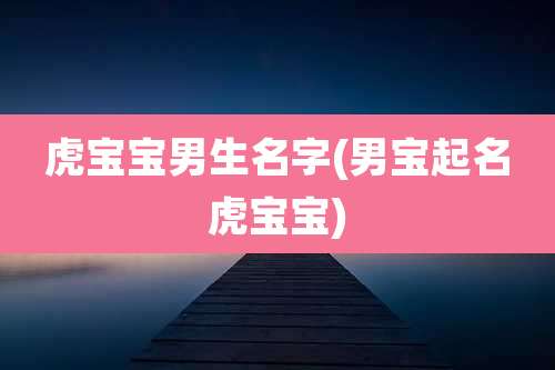 虎宝宝男生名字(男宝起名虎宝宝)
