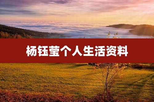 杨钰莹个人生活资料