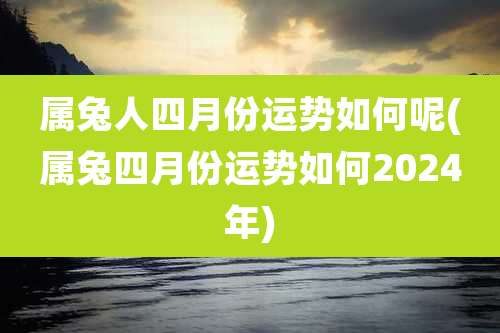 属兔人四月份运势如何呢(属兔四月份运势如何2024年)