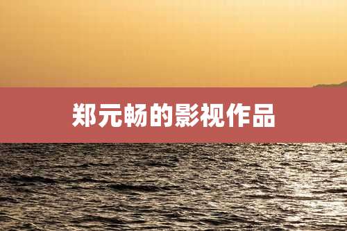 郑元畅的影视作品