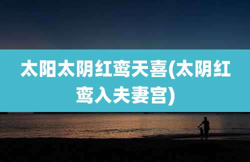 太阳太阴红鸾天喜(太阴红鸾入夫妻宫)