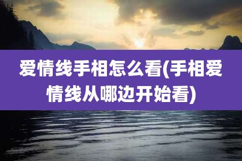 爱情线手相怎么看(手相爱情线从哪边开始看)