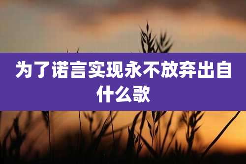 为了诺言实现永不放弃出自什么歌