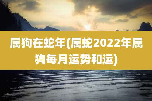 属狗在蛇年(属蛇2022年属狗每月运势和运)