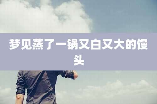 梦见蒸了一锅又白又大的馒头