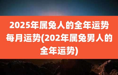 2025年属兔人的全年运势每月运势(202年属兔男人的全年运势)