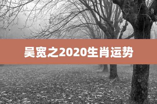 吴宽之2020生肖运势