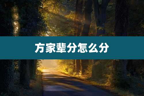 方家辈分怎么分