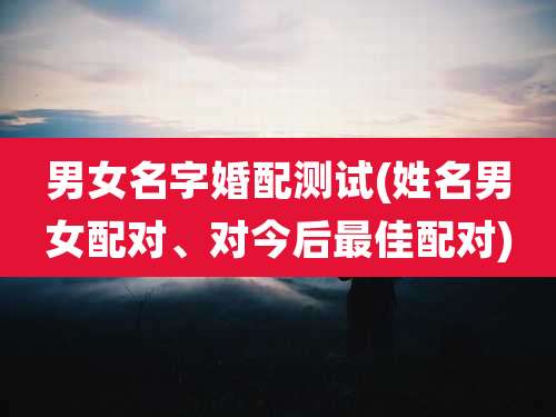 男女名字婚配测试(姓名男女配对、对今后最佳配对)
