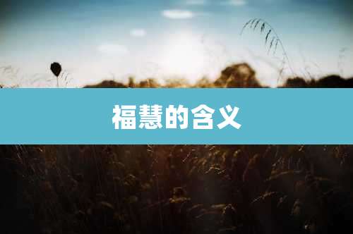 福慧的含义