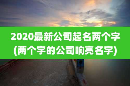 2020最新公司起名两个字(两个字的公司响亮名字)