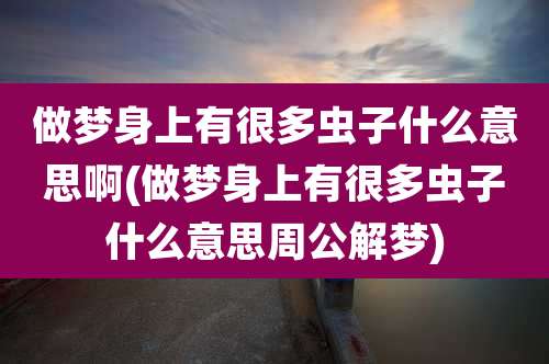 做梦身上有很多虫子什么意思啊(做梦身上有很多虫子什么意思周公解梦)