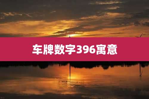车牌数字396寓意