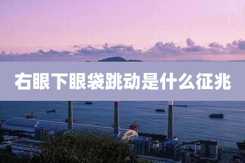 右眼下眼袋跳动是什么征兆