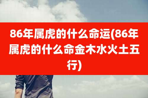 86年属虎的什么命运(86年属虎的什么命金木水火土五行)