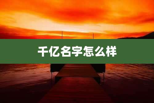 千亿名字怎么样