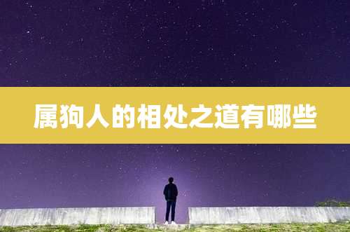 属狗人的相处之道有哪些