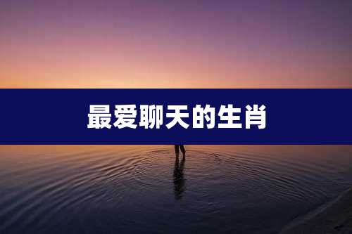 最爱聊天的生肖